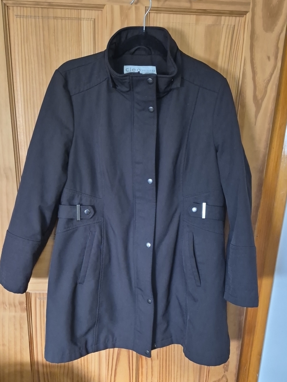 Black Trench Coat - Classic Snap Front